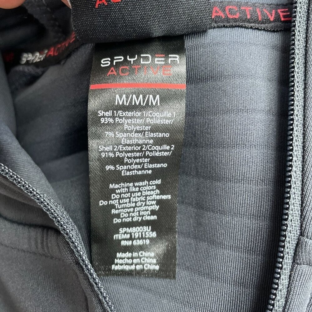 Spyder Active Men's M Zip-Up Hoodie Scuba Jacket  Black M0642 - Picture 8 of 12